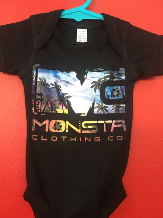 BABY: BLACK SUNSET ONESIE - Monsta Clothing Australia