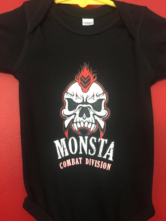 BABY: BLACK SKULL MONSTA ONESIE - Monsta Clothing Australia