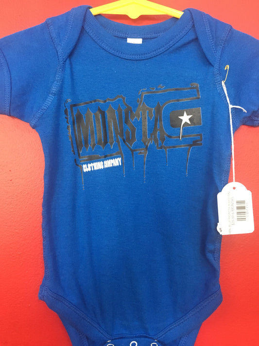 BABY: BLUE MONSTA BLEED ONESIE - Monsta Clothing Australia